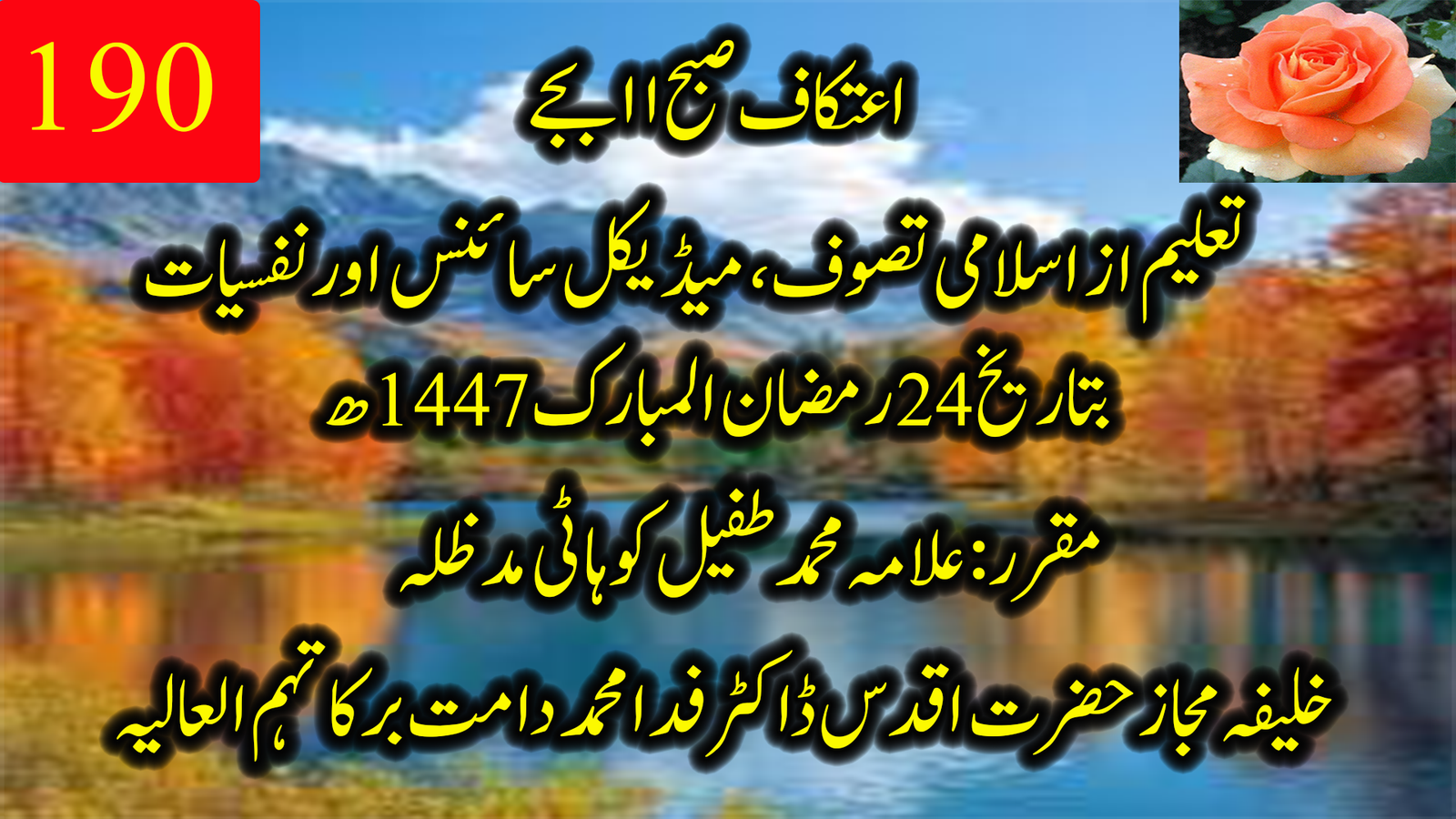 199۔ تعلیم از اسلامی تصوف، میڈیکل سائنس اور نفسیات | حضرت علامہ محمد طفیل کوہاٹی صاحب دامت برکاتہم